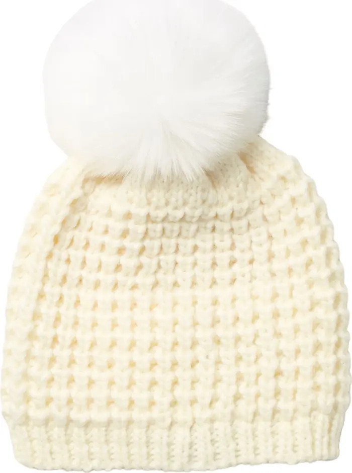Faux Fur Pompom Classic Beanie | Nordstrom Rack