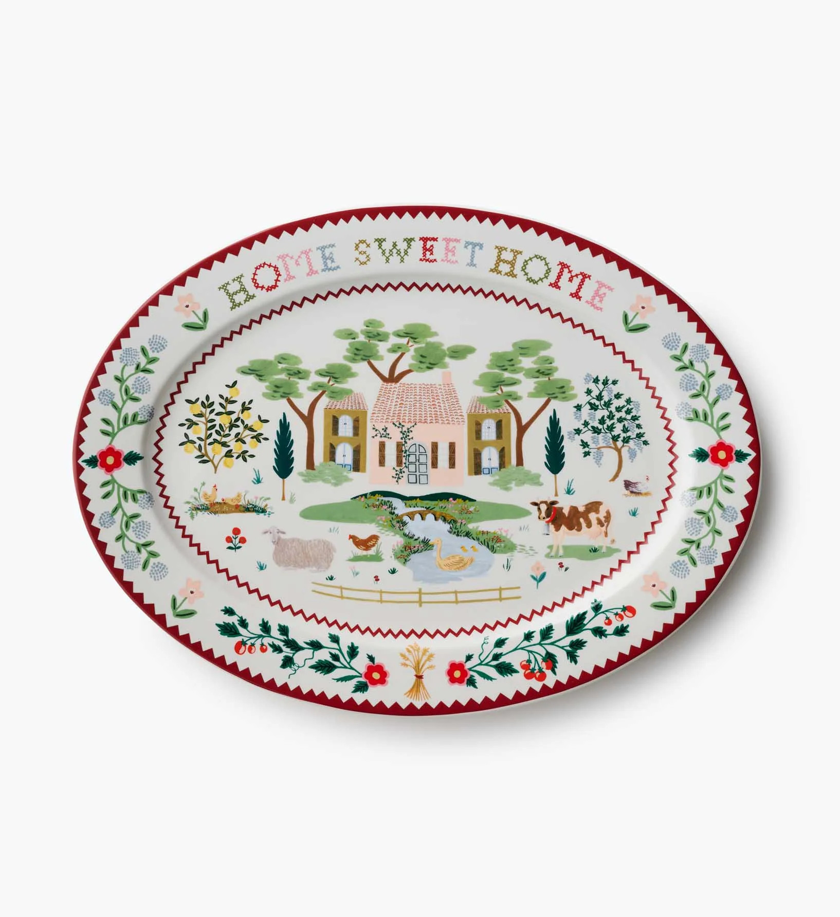 Large Porcelain Serving Platter - Home Sweet Home | Rifle Paper Co.