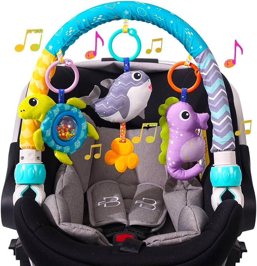 Baby Stroller Arch Toy, Clip On Arch Mobile for Bassinet with Universal Clamps, Activity Toy Bar ... | Amazon (US)