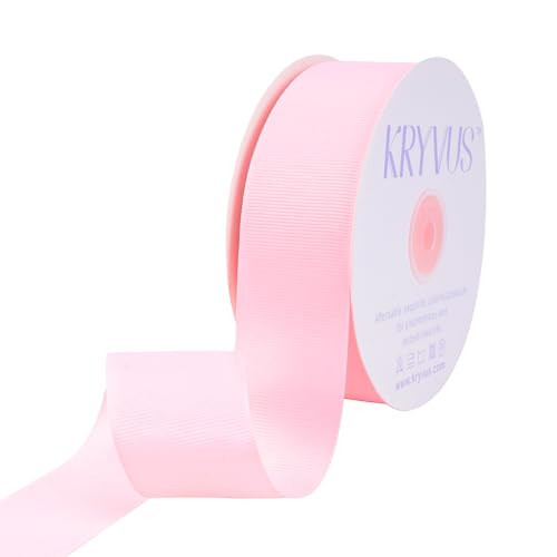 Kryvus Pearl Pink Ribbon, Grosgrain Ribbon 1-1/2 Inch x Continuous 50 Yards, Pearl Pink Grosgrain Ribbon for Crafts, Gift Wrapping, Hair Accessories, Wedding Decor, Sewing and Bow Making | Amazon (US)