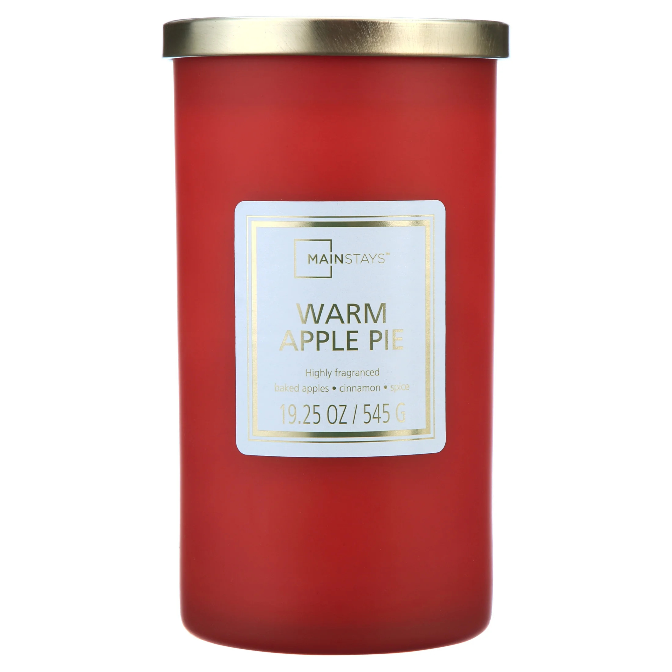 Mainstays Warm Apple Pie Frosted Glass Single-Wick Candle, 19 oz. - Walmart.com | Walmart (US)