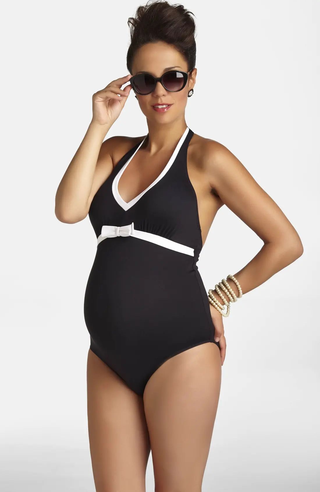 Pez D'Or One-Piece Maternity Swimsuit in Black at Nordstrom, Size Small | Nordstrom