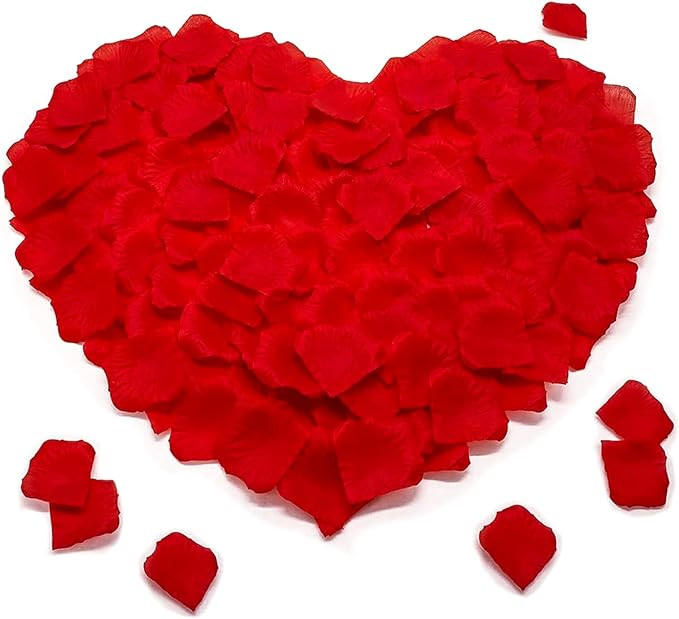 1200 PCS Rose Petals for Bedroom - Fake Red Roses Petal Faux Flowers, Artificial Roses Petals for... | Amazon (US)