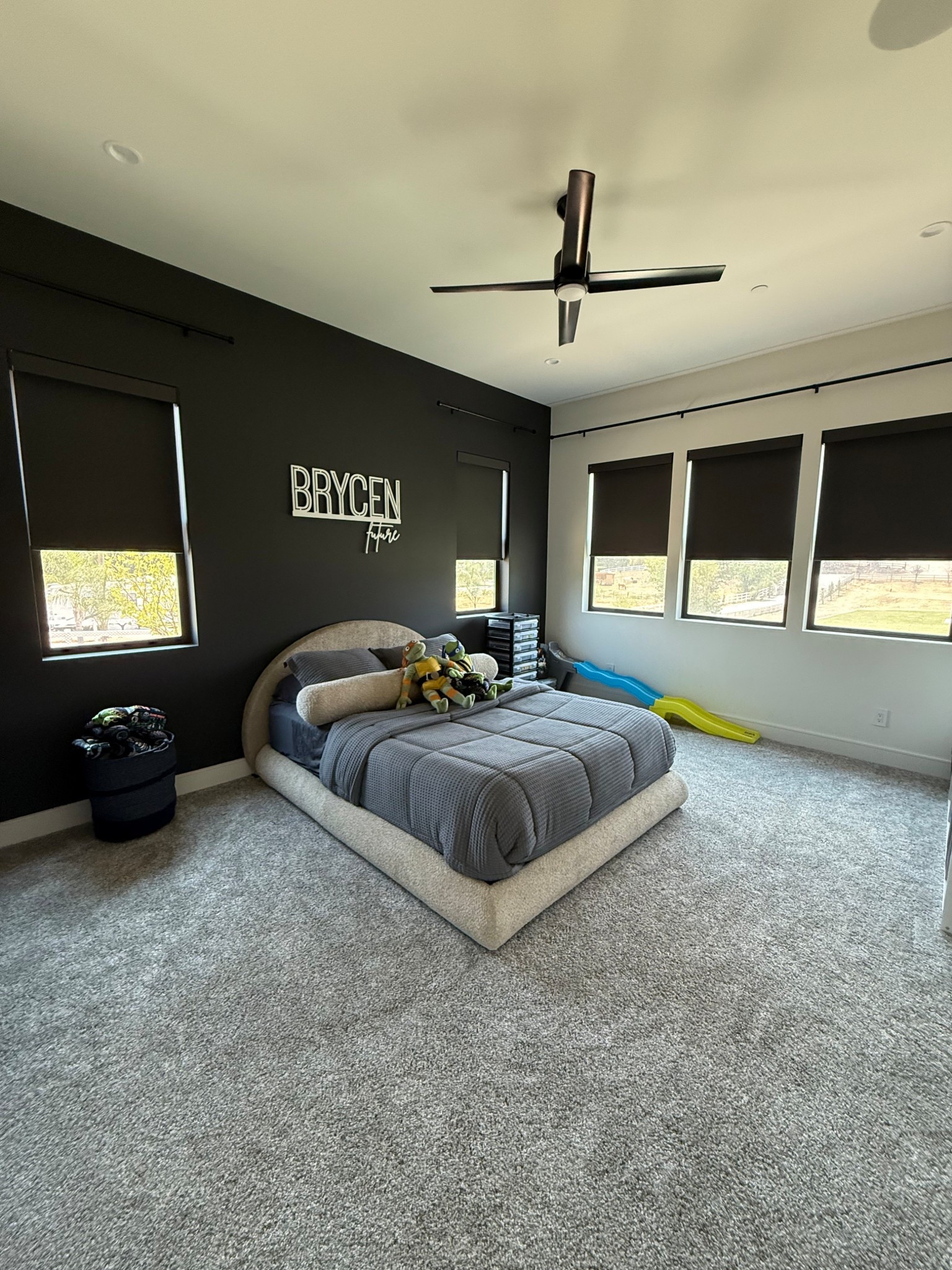 Big boy room 
I can’t find the bed to tag but it’s a queen size from Softframedesign.com including the matching pillow