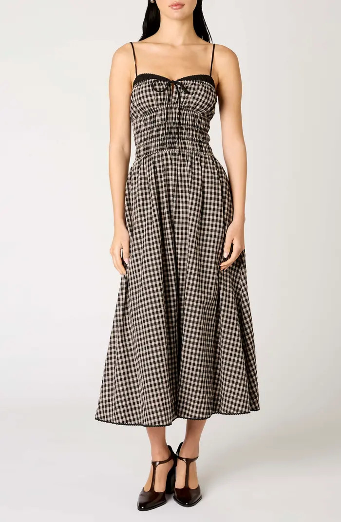 Nia Thomas Gingham Check Cotton Midi Dress | Nordstrom | Nordstrom