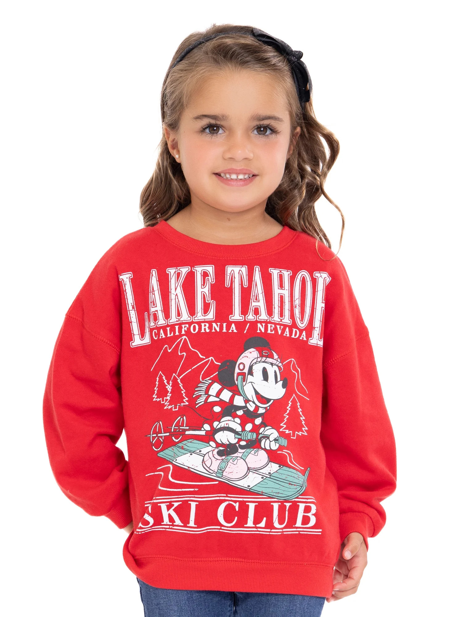Minnie Mouse Toddler Girls Holiday Crewneck Sweatshirt, Sizes 12M-5T | Walmart (US)