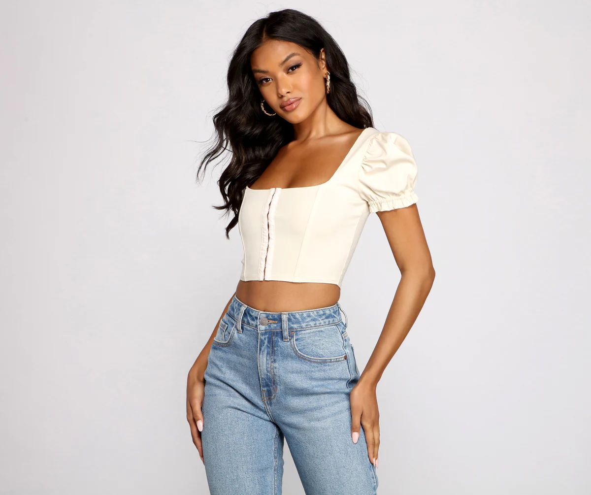 Up A Notch Hook and Eye Corset Top | Windsor Stores