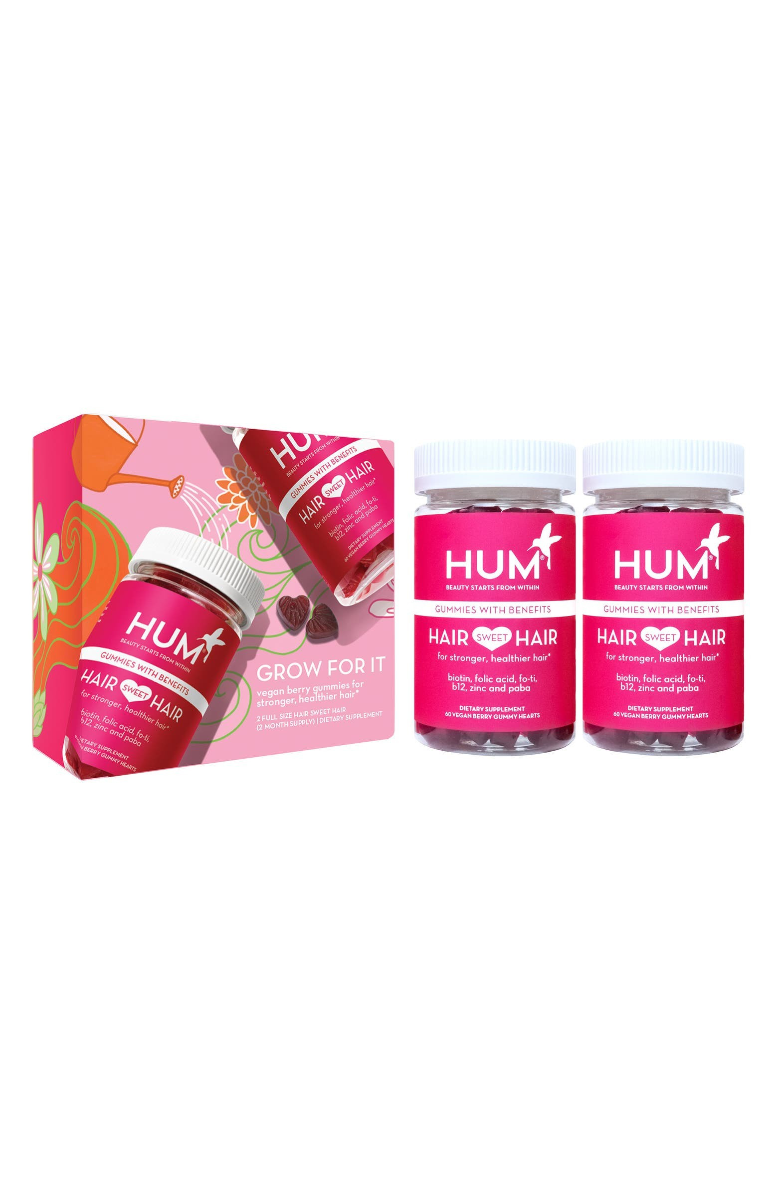 Full Size Hair Sweet Hair Vegan Gummies Length & Strength Dietary Supplement Duo | Nordstrom