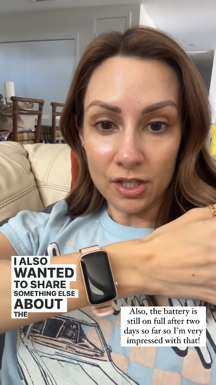 I got this smart watch to start tracking heart rate and sleep and it does so much more!! It tracks sleep, steps, your monthly cycle, blood oxygen level, and even more. It connects to the phone if you want it to and syncs with the glory fit app. The battery has been on full for two days already. And I love that it’s dainty because I have small wrists. It has a lot of faces to choose from and you can customize with your own photo if you want to. Even better it’s on sale right now for $26!! 

#LTKSaleAlert #LTKFindsUnder50 #LTKActive