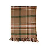 Creative Co-Op Cotton Flannel Throw with Fringe, Multicolor Plaid | Amazon (US)