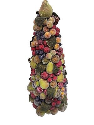 Topiary Sugared Frosted Faux Fruit Tree Crate Barrel Fruits Leaves Pastels  | eBay | eBay US