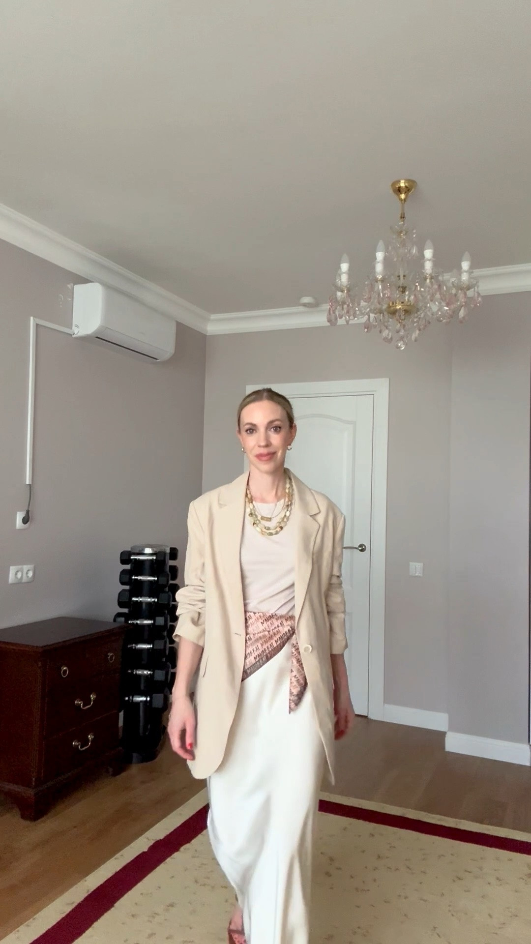 Summer workwear, business casual workwear, linen blazer, silk scarf tied at the waist, satin skirt, style over 40

#LTKWorkwear #LTKOver40 #LTKSeasonal