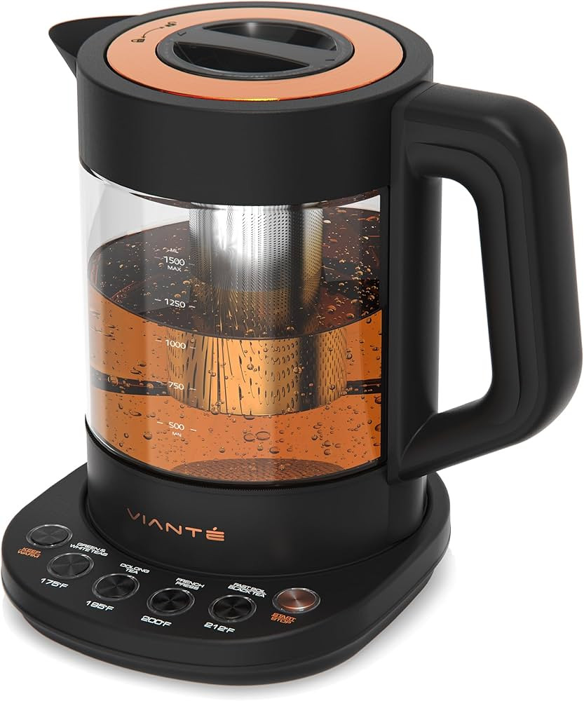 Vianté Electric Kettle With Infuser. No Plastic In Contact With Water. Hot Tea Maker With Temper... | Amazon (US)
