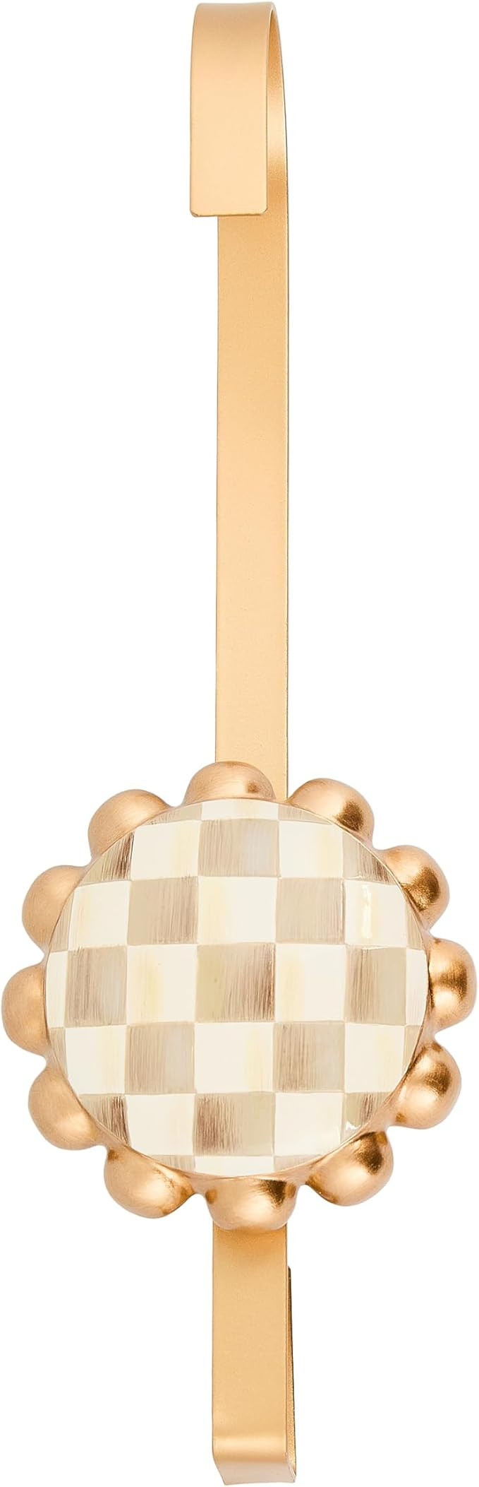 MACKENZIE-CHILDS Wreath Hanger, Door Hanger for Seasonal Decor, Brown-and-White Mocha Check | Amazon (US)