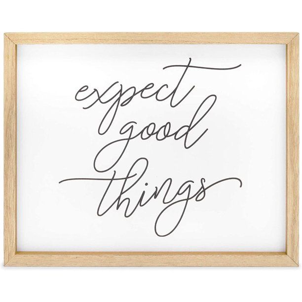 Expect Good Things Wooden Wall Sign for Rustic Home Decor, 15 x 12 in. - Walmart.com | Walmart (US)