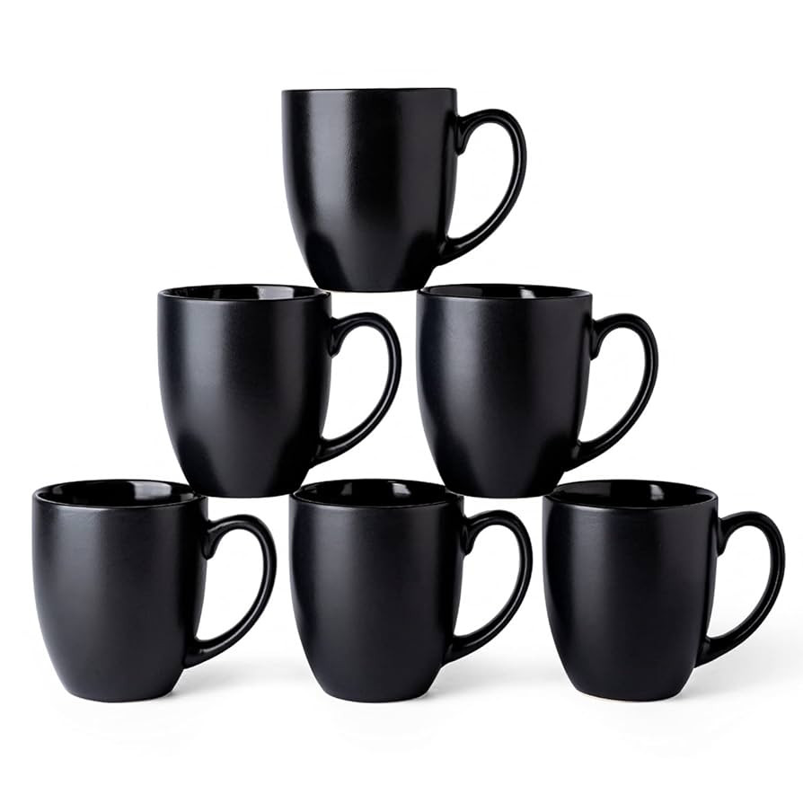 AmorArc 16oz Coffee Mugs Set of 6, Large Ceramic Coffee Mugs for Men Women Dad Mom, Modern Coffee... | Amazon (US)