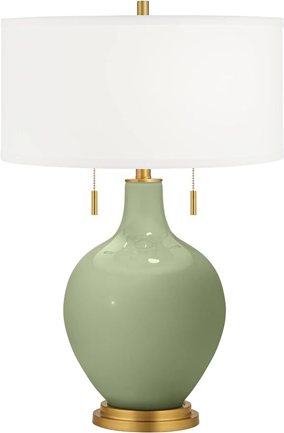 Color + Plus Toby Brass 28" Majolica Green Glass Table Lamp | Amazon (US)