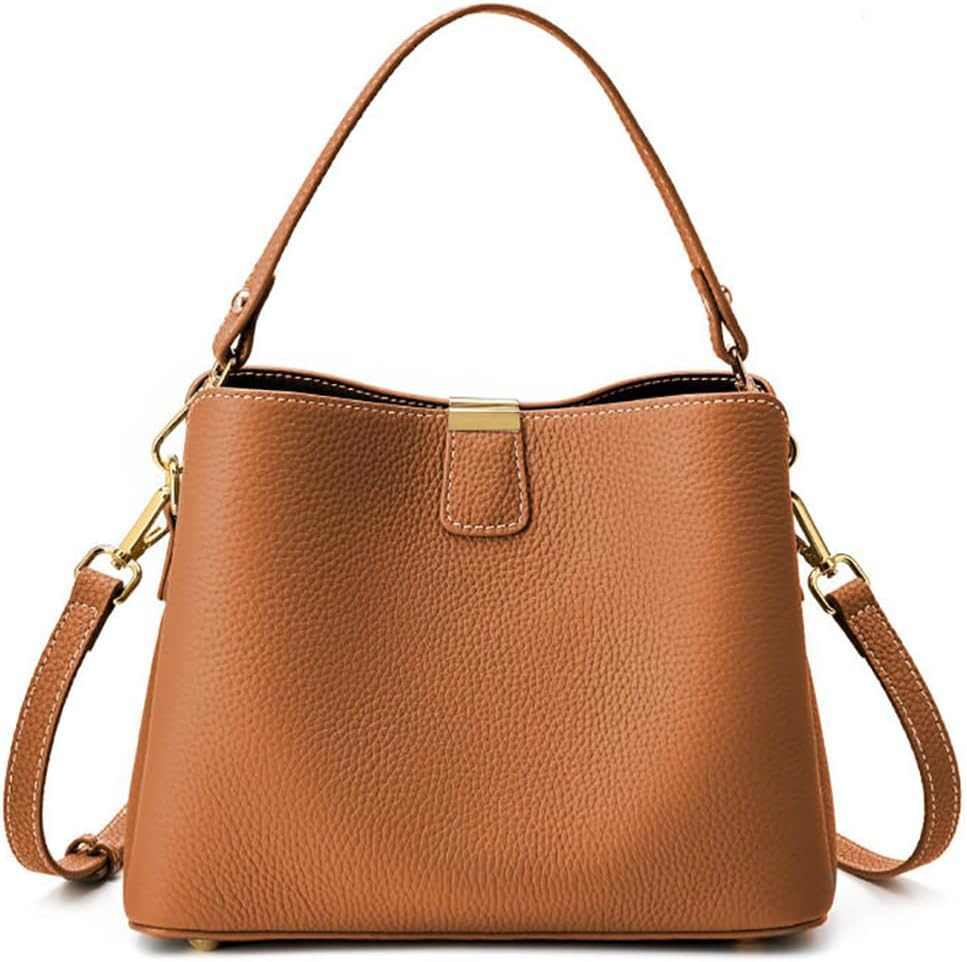 Small Women Soft Genuine Leather Shoulder Bag Crossbody Purses for Lady Bucket Handbag | Amazon (US)
