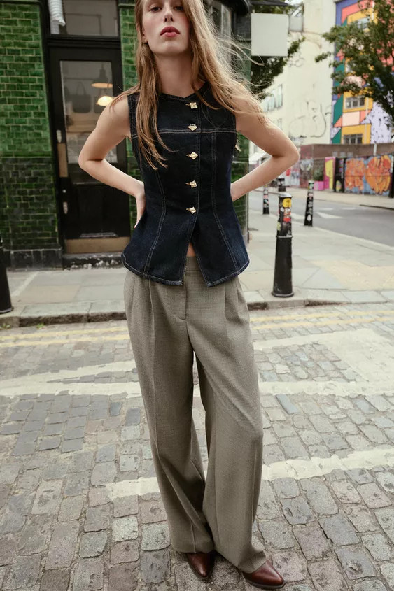 Z1975 FITTED DENIM WAISTCOAT | Zara UK