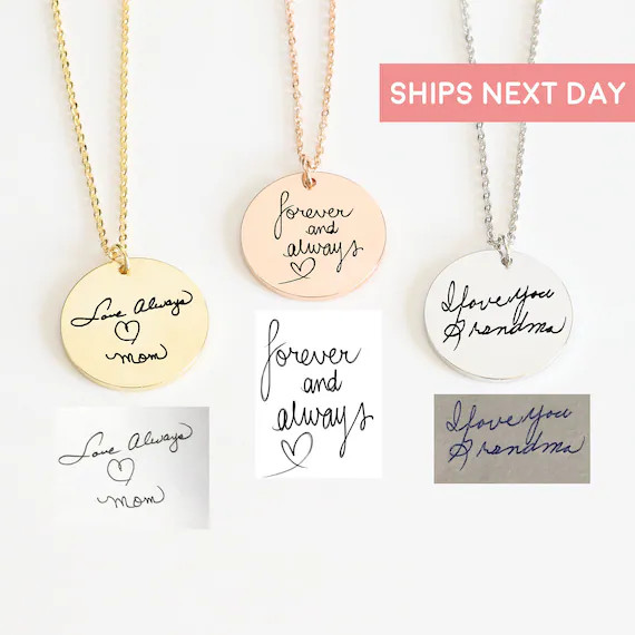 Handwriting Necklace Custom Handwriting Jewelry Memorial | Etsy | Etsy (US)