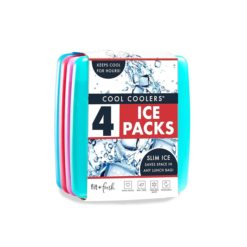 Cool Coolers by Fit + Fresh, Reusable & Long-Lasting Slim Ice Packs, Cold Packs for Lunch Boxes, ... | Amazon (US)