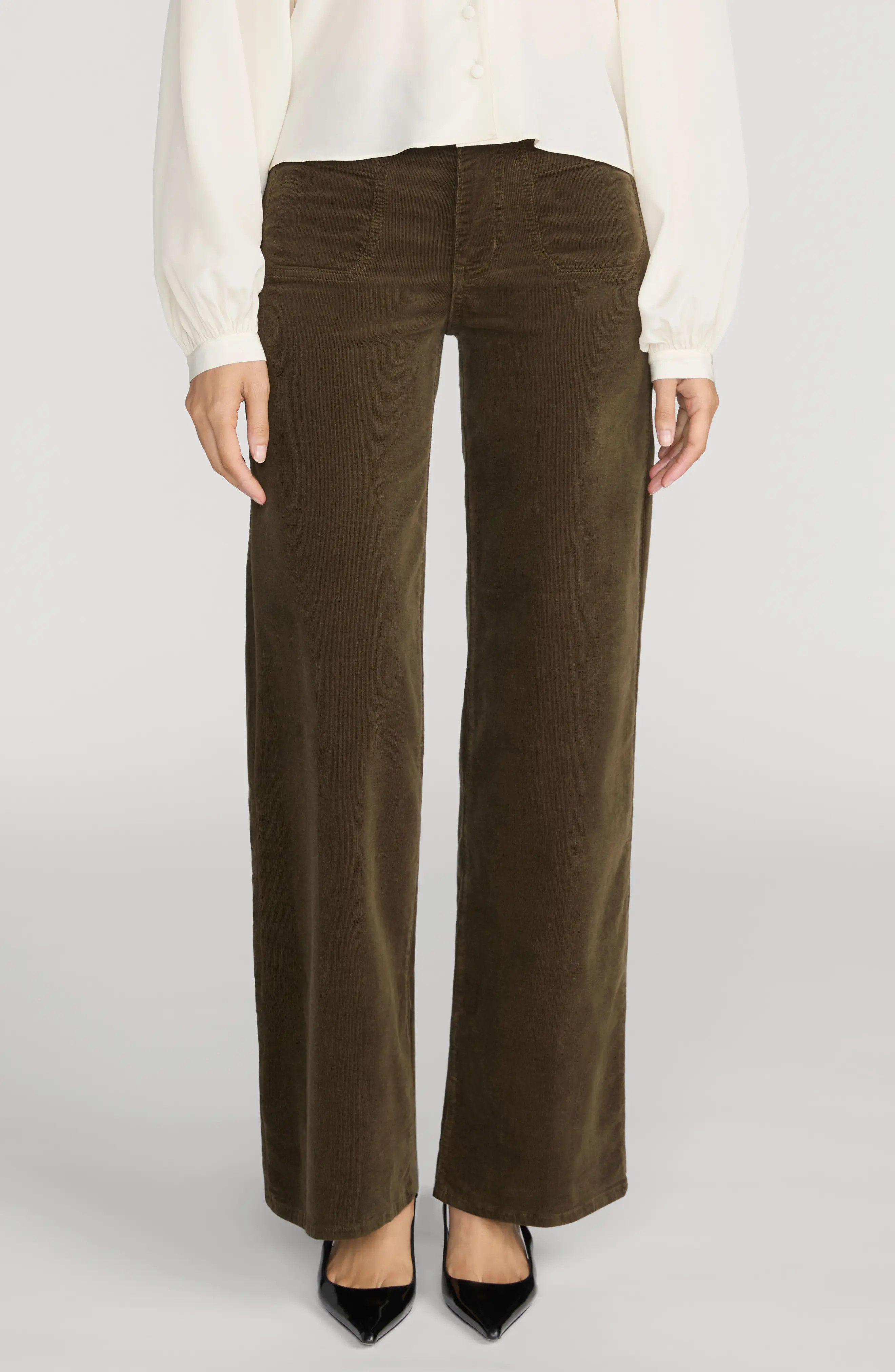 FRAME Le Slim Palazzo Patch Pocket High Waist Wide Leg Corduroy Jeans (Women) | Nordstrom | Nordstrom