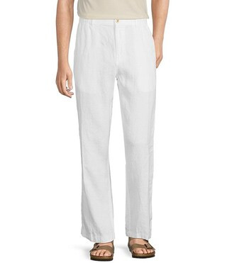 Flat Front Fancy Linen Pants | Dillard's