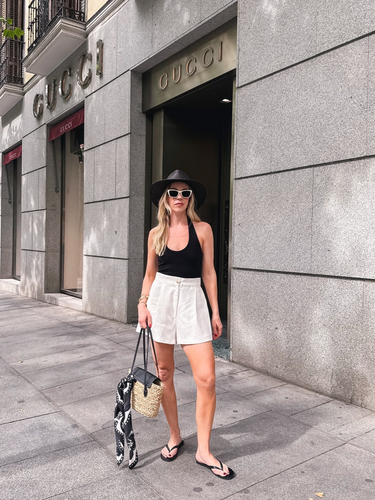 Summer vacation, Euro summer, halter top, white linen shorts, thong sandals, black and white summer outfit

#LTKTravel #LTKOver40 #LTKSeasonal