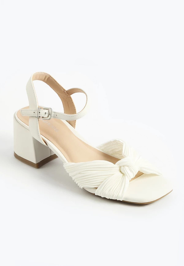 SuperCush Pleated Knot Block Heel | Maurices