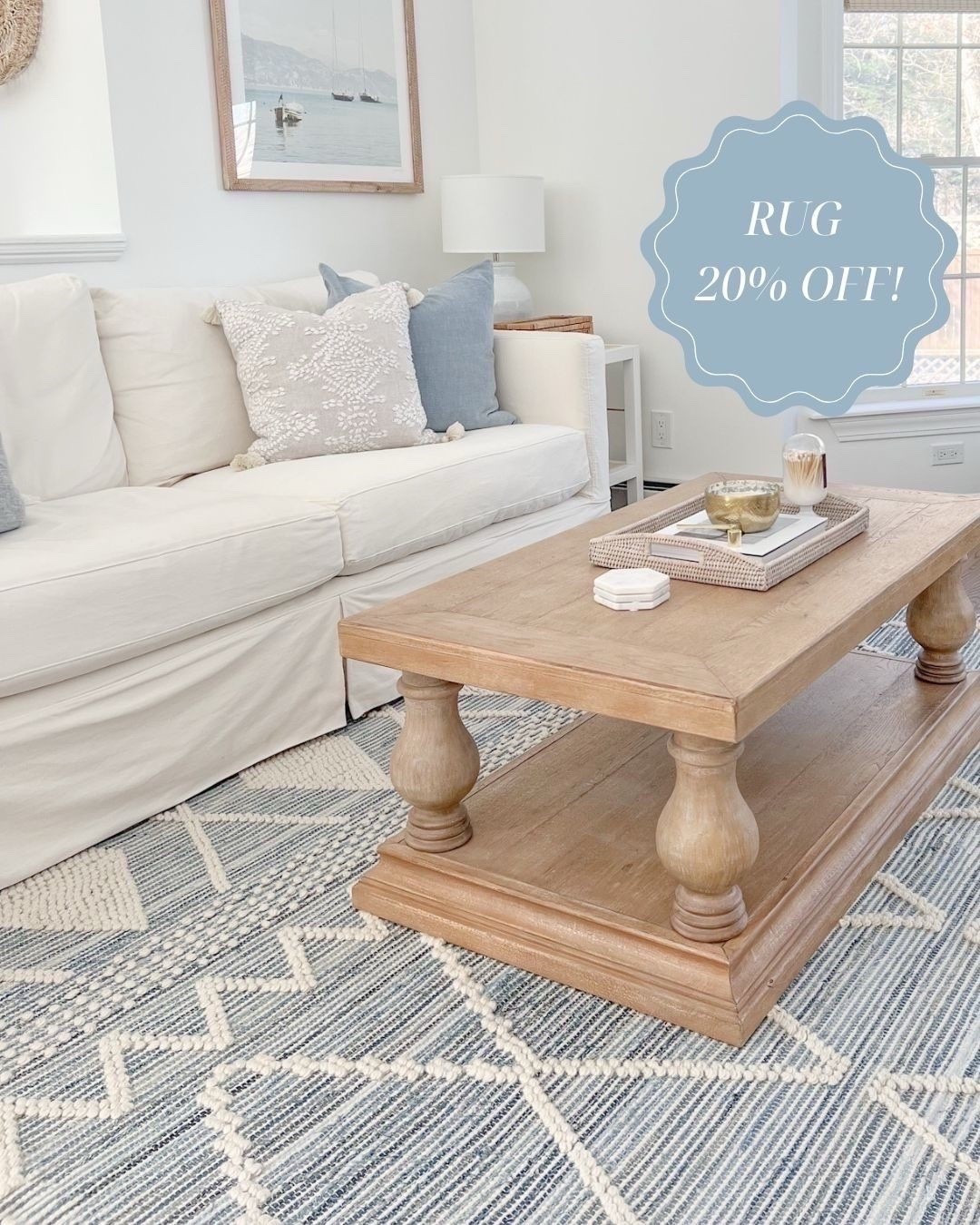 My living room rug is one of the most asked about in my home, and it’s currently 20% off through tomorrow, 5/5! 
 -
coastal decor, beach house decor, beach decor, beach style, coastal home decor, coastal decorating, coastal house decor, coastal living room, coastal family room, neutral home decor, living room decor, couch pillows, couch pillow covers, sofa pillows, sofa pillow cover, blue and white pillows, blue & white pillows,  affordable throw pillows, throw pillows couch, linen pillow cover, 20x20 pillow covers,  22x22 pillow covers, 22x22 throw pillows, 24x24 pillow covers, 24x24 throw pillows, 26x26 pillow covers, serena & lily rug, blue and white rugs, coastal rugs, beach house rugs, Ryder rug, Ryder denim rugs, living room rugs, bedroom rugs, textured rugs, white accent chairs, spindle chairs, living room chairs, coastal artwork, rattan side table, target furniture, target side table, studio mcgee, 8x10 rugs, 5x7 rugs,  6x9 rugs, 9x12 rugs, 11x14 rugs, rugs on sale, living room ideas, living room inspiration

#LTKSaleAlert #LTKHome