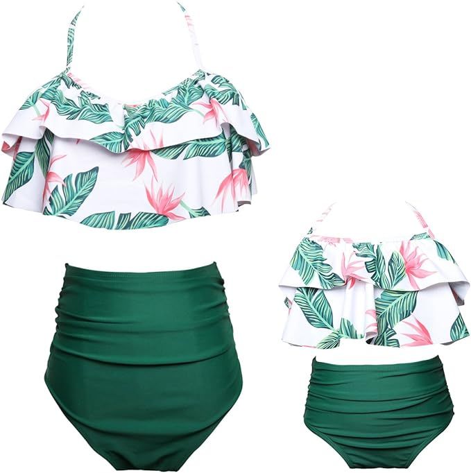 KABETY Girls Swimsuit Two Pieces Bikini Set Ruffle Falbala Swimwear Bathing Suits | Amazon (US)