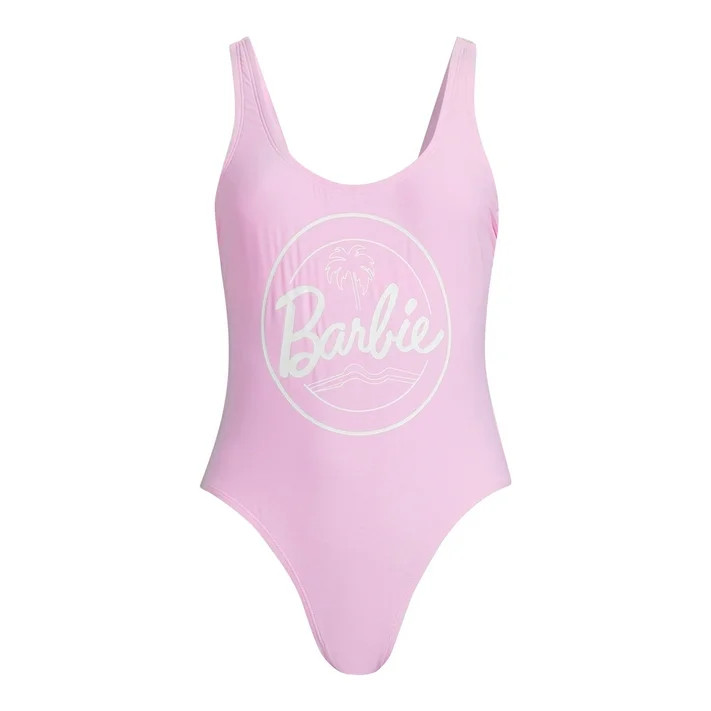 Barbie™ Women's Scoop Neck High Leg One Piece Swimsuit, Sizes XS-XXL | Walmart (US)