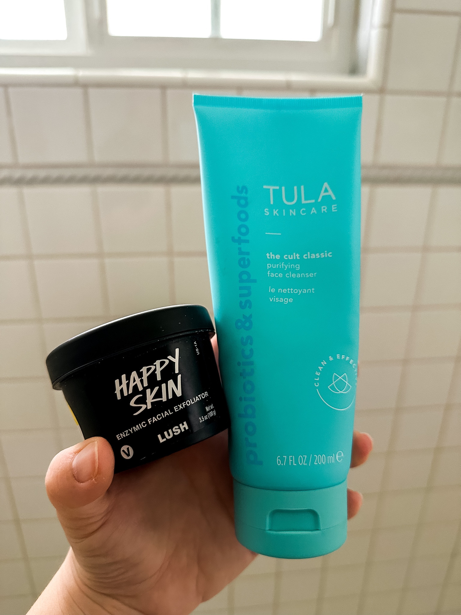 Fav shower face wash duo - I use the Tula cult cleanser for daily face washing when I shower & the Happy Skin exfoliator about twice a week from Lush. It’s not too intense of an exfoliator that I could almost use it daily & I have more sensitive skin! I couldn’t link the Lush product but something super similar I love and am currently out of is Murad’s gentle exfoliator too with AHA/BHA.

Skincare, morning routine, face wash, cleanser, exfoliator, face cleanser, shower must haves, Tula products, Lush favorites 

#LTKunder50 #LTKbeauty #LTKFind