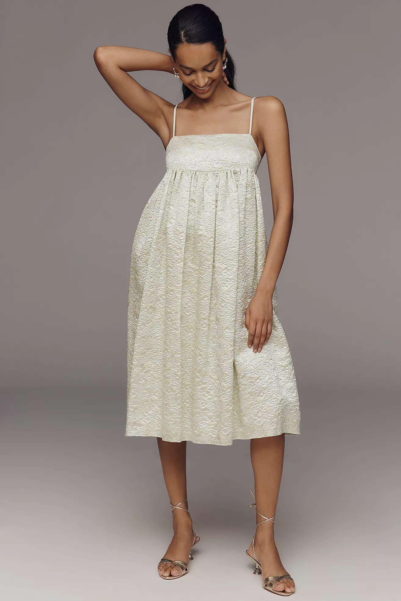 Mare Mare Square-Neck Babydoll Midi Dress | Anthropologie (US)