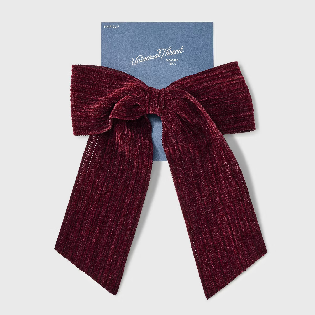 Ribbed Velvet Bow Hair Barrette - Universal Thread™ Wine | Target