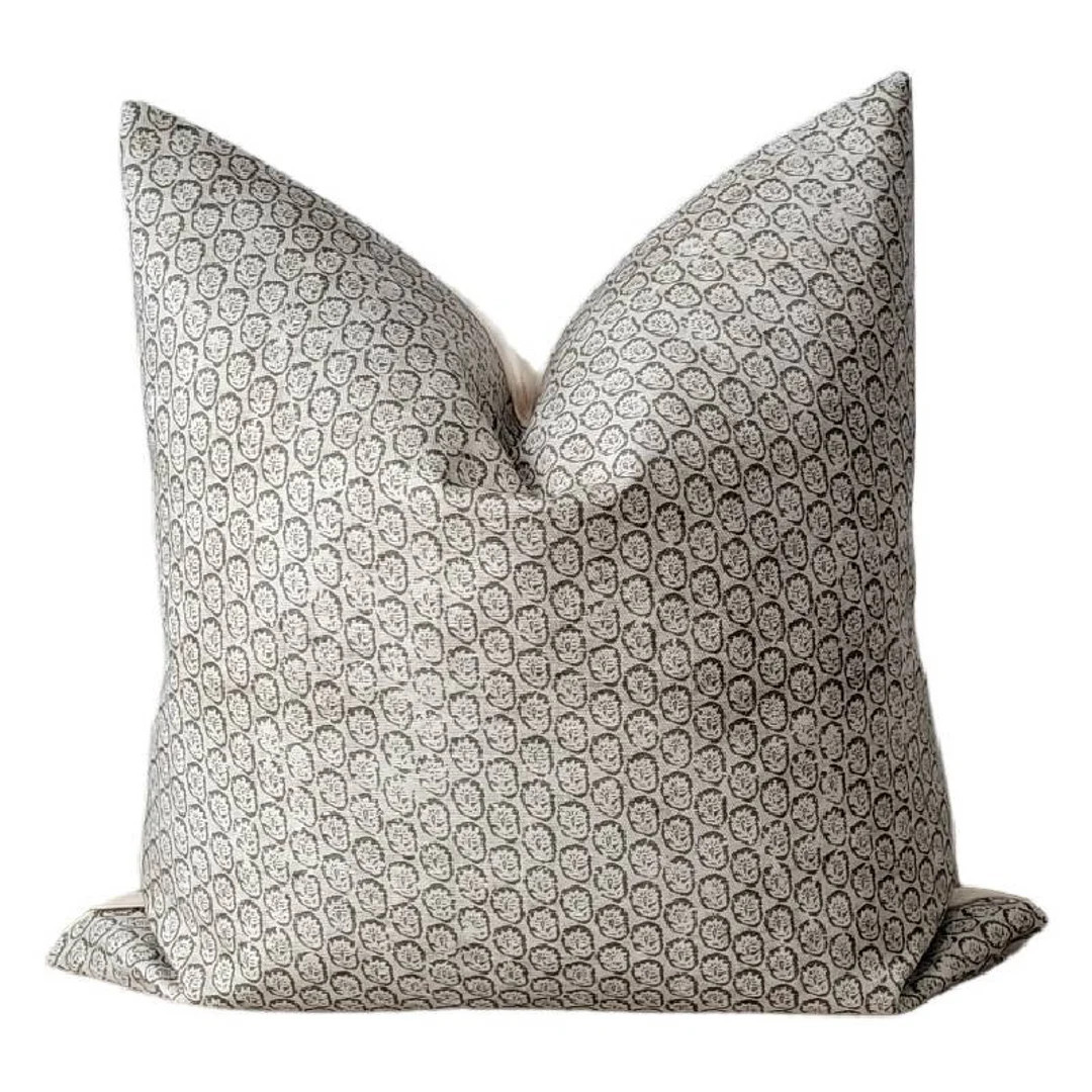 Floral Block Print Pillow Brown Chocolate Brown Pillow - Etsy | Etsy (US)