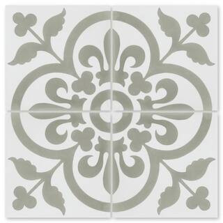 Villa Lagoon Tile Raylen A Sencillo 8 in. x 8 in. Cement Handmade Tile Sample SB20SQ12FR-RAYL1-S1... | The Home Depot