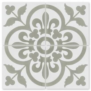 Villa Lagoon Tile Raylen A Sencillo 8 in. x 8 in. Cement Handmade Tile Sample SB20SQ12FR-RAYL1-S1... | The Home Depot