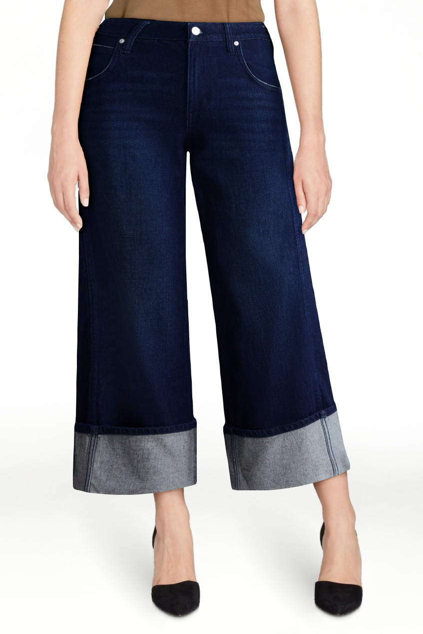 Scoop Women's and Women's Plus Mid Rise Cuffed Wide Leg Jean, Sizes 0-28W | Walmart (US)