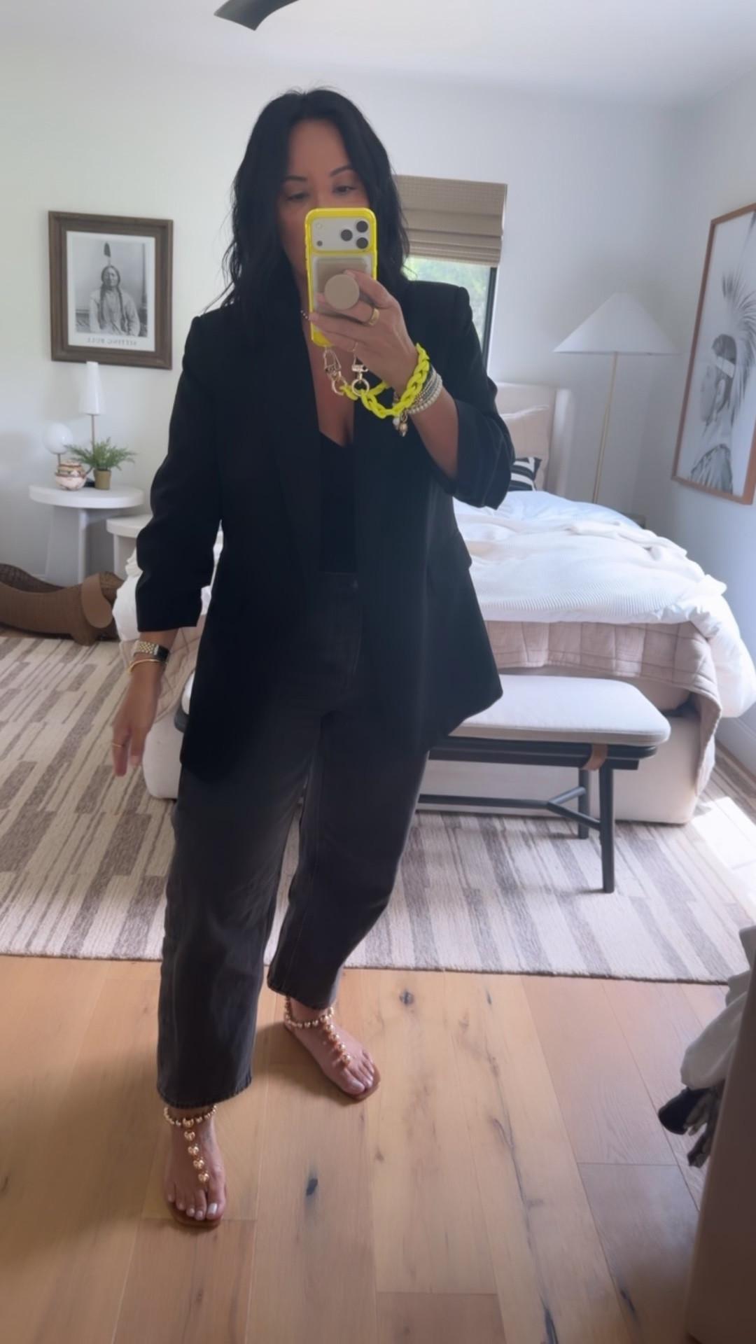 Blazer size medium, tank size medium (I also have it in large), jeans size 29 (I’m a curvy size 8), shoes fit tts but size up if you are between sizes bc they do run short.

#LTKWorkwear #LTKMidsize #LTKOver40
