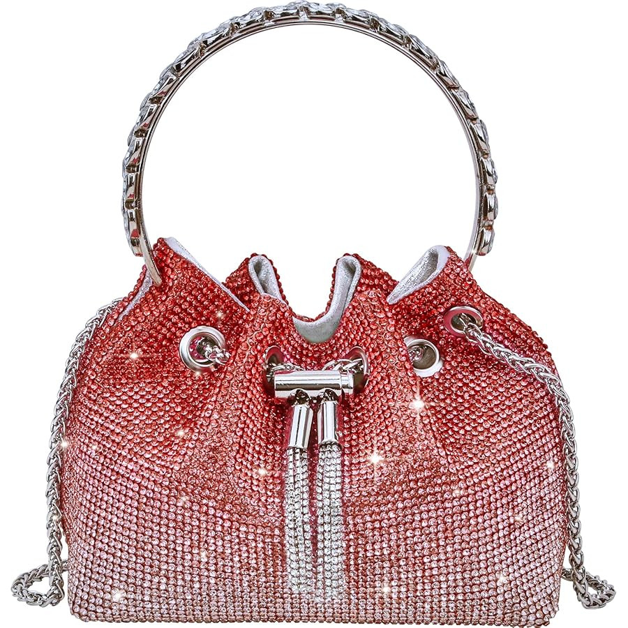 TOPALL Upgrade Rhinestone Evening Bag Bling Purse Sparkly Diamond Silver Clutch Purses for Women ... | Amazon (US)