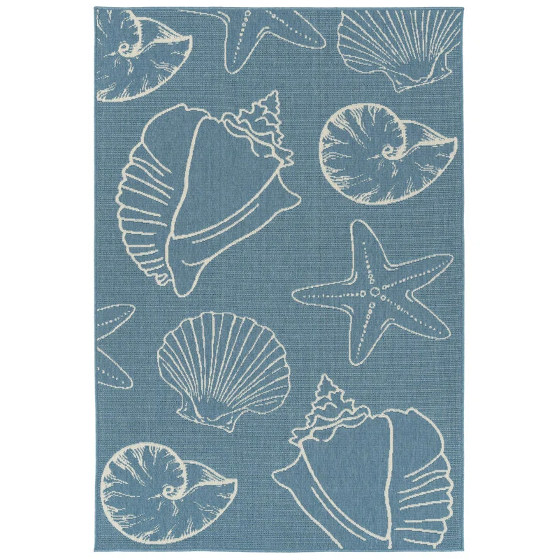 Augu Light Blue Indoor/Outdoor Area Rug | Wayfair North America