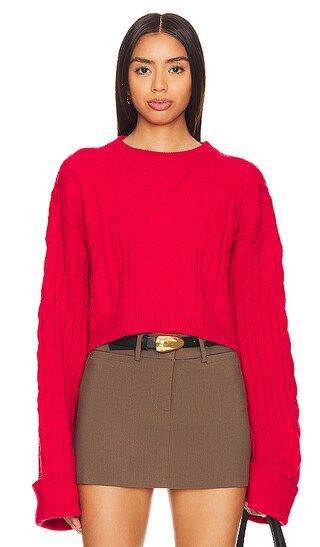 Nellie Crop Sweater in Red | Revolve Clothing (Global)