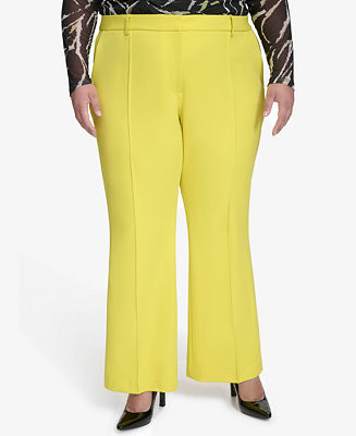Plus Size Pintucked Flared Pants | Macy's