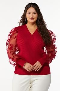 Plus Size Illusion Sleeve Sweater | Cato Fashions