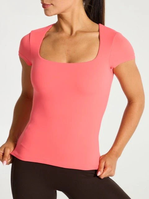 Butter Short Sleeve Hip Top - Tequila Sunrise | Buffbunny