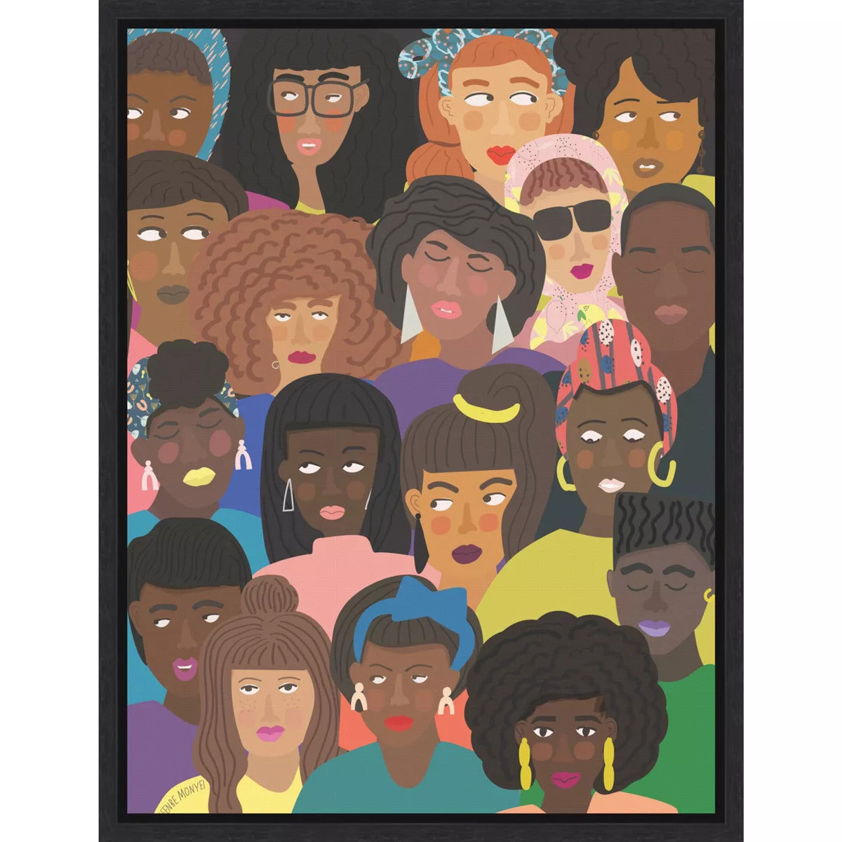 Amanti Art Black People United by Queenbe Monyei Canvas Wall Art Print Framed 18 x 24-in. | Target