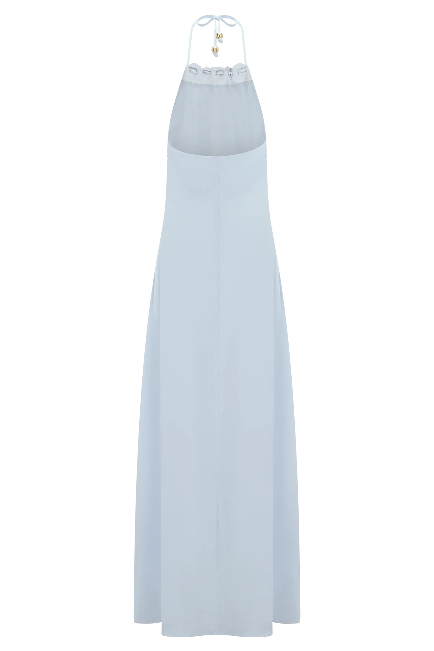 Abeda Cotton Maxi Dress With Hardware - Pale Blue | MESHKI US