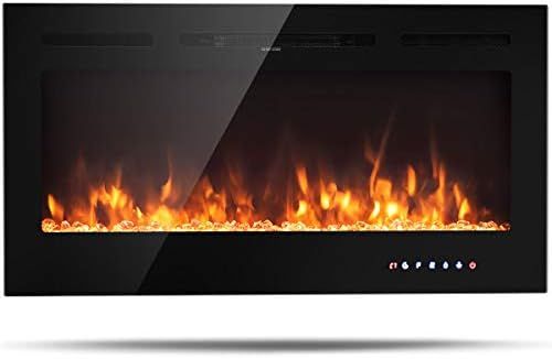 Tangkula 40" Electric Fireplace, in-Wall Recessed and Wall Mounted 750 W / 1500 W Fireplace Heate... | Amazon (US)