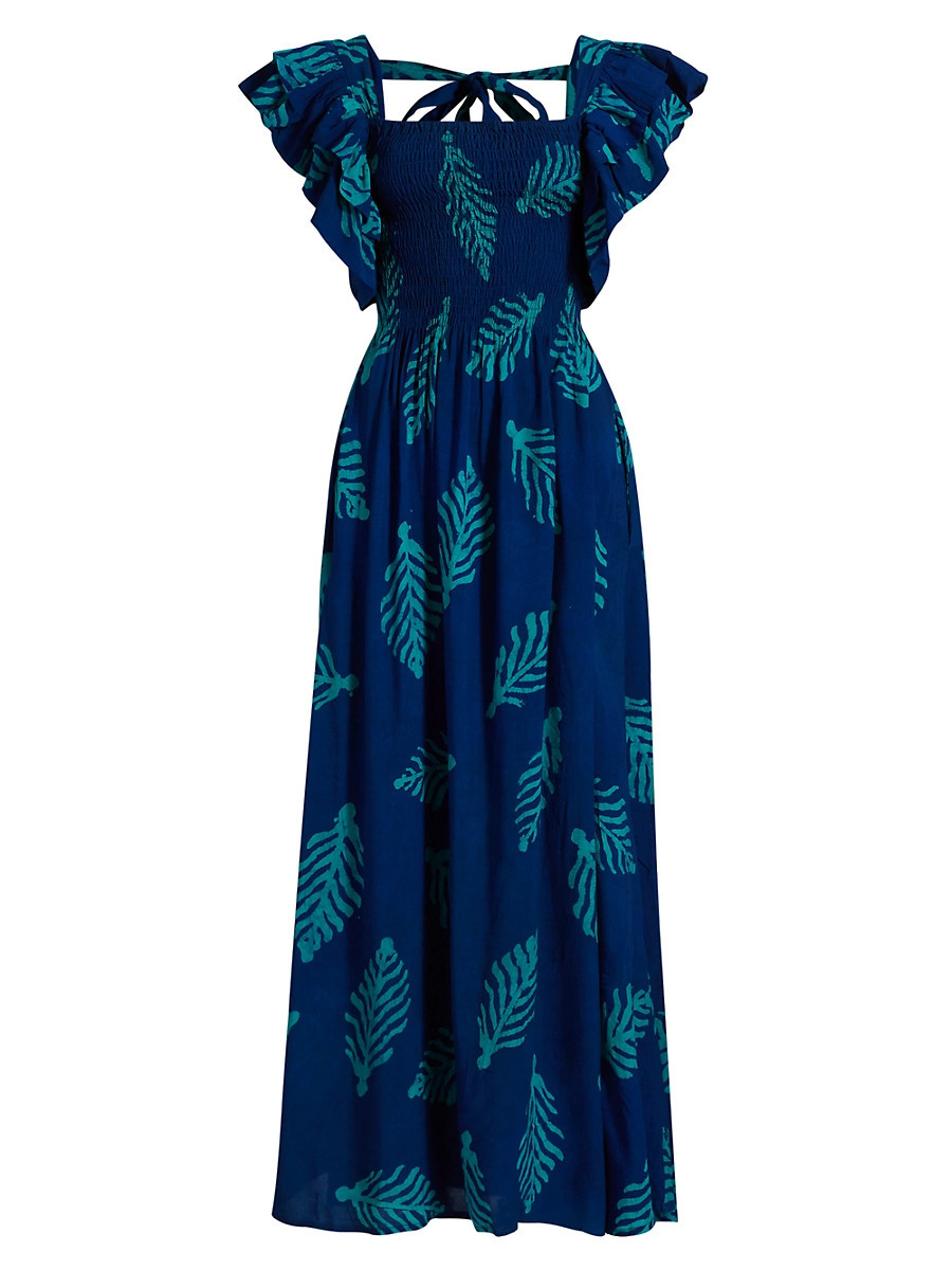 Women's Sola Printed A-Line Maxi Dress - Blue - Size Medium | Saks Fifth Avenue